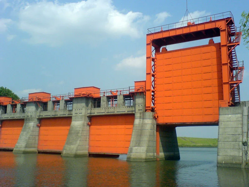 Old Iwabuchi Sluice by the Arakawa river, shown as venue context for Kita City Fireworks.